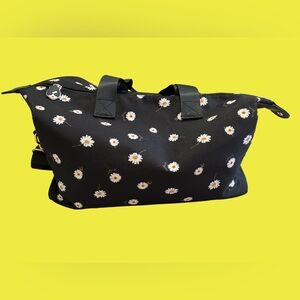 Alice + Olivia by Stacey Bendet Daisy Print on Black Duffel Bag